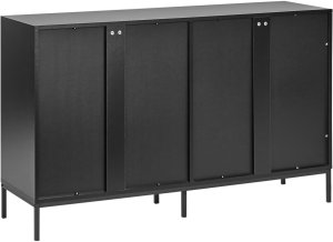 Szafka ze szklanymi drzwiami LANGFORD Drewno 137 cm Czarny 7