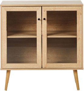 Szafka ze szklanymi drzwiami ALBANY 80 cm Jasnobrązowy 5