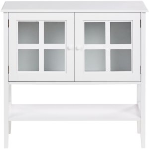 Szafka ze szklanymi drzwiami Z półką INLET Drewno 80 cm Biały 5