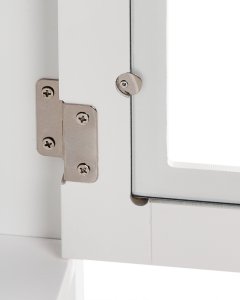 Szafka ze szklanymi drzwiami Z półką INLET Drewno 80 cm Biały 7