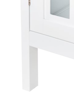 Szafka ze szklanymi drzwiami MIRAM Drewno 80 cm Biały 8