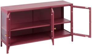 Szafka ze szklanymi drzwiami NEWPORT Metal 115 cm Bordowy 4
