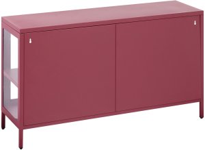 Szafka ze szklanymi drzwiami NEWPORT Metal 115 cm Bordowy 6