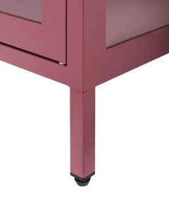 Szafka ze szklanymi drzwiami NEWPORT Metal 115 cm Bordowy 8