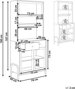 Szafka ze szklanymi drzwiami PARLIN 78 cm Biały 3