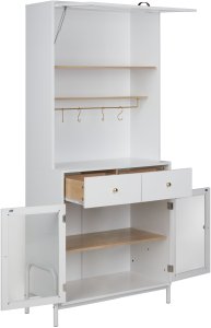 Szafka ze szklanymi drzwiami PARLIN 78 cm Biały 4