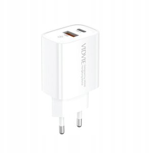 Ładowarka TypC USB A Szybkie ładowanie Dwa porty 1x USB C 1x USB A 20W 5