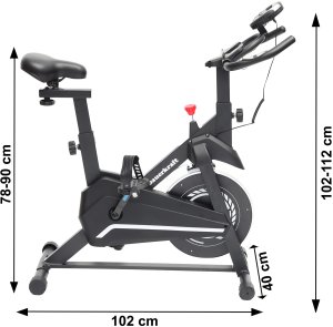 Rower treningowy cardio domowy stacjonarny Bauerkraft koło zamachowe 4kg biały 14