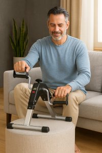 Rowerek treningowy rower rehabilitacyjny składany rotor 2w1 wyświetlacz LCD 6