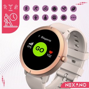 SMARTWATCH DAMSKI ZEGAREK WODOODPORNY GPS MENU PL AMOLED ROZMOWY PULS SPORT 5