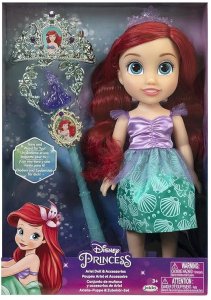 Jakks Pacific Duża lalka Disney princess Arielka ARIEL z akcesoriami diadem tiara różdżka 2