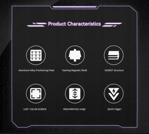 Klawiatura gamingowa mechaniczna AK820 MAX Magnetic switches-Purple-White-Blue-RGB 3