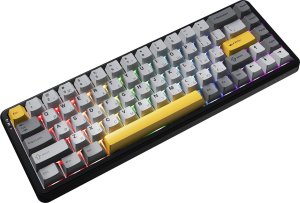 Klawiatura gamingowa bezprzewodowa mechaniczna AK680 MAX (8+8K) Magnetic Switch-Black-Gray-Yellow Keycaps-RGB -Aluminum Positioning Plate-3 Model Version 2