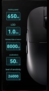 Mysz gamingowa bezprzewodowa Ajazz AJ159PRO -3 Mod-Black-Pixart 3395-8K Charging Dock 5