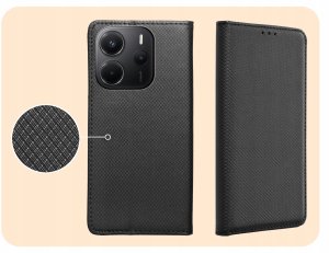 Hello Case ETUI Z KLAPKĄ DO XIAOMI REDMI NOTE 14 4G CZARNE ZAMYKANE MAGNETYCZNE KABURA 4