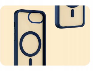 Hello Case Etui do Apple iPhone 16e (Do Magsafe, Przezroczyste, Granatowe) Szkło 9H 3