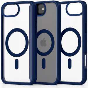 Hello Case Etui do Apple iPhone 16e (Do Magsafe, Przezroczyste, Granatowe) Szkło 9H 7