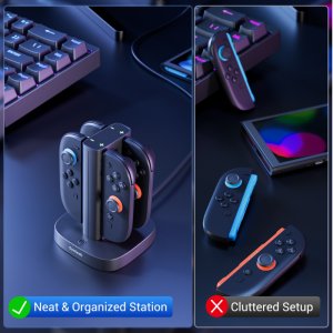 Stacja Ładowania Syntech G12 Joy-Con do Nintendo Switch 2 4w1 szybka z LED 4