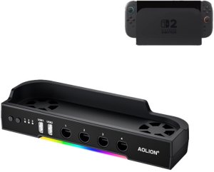Baza chłodząca z RGB, hubem i uchwytem do Nintendo Switch 2 3