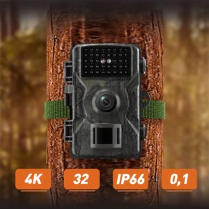 KAMERA LEŚNA FOTOPUŁAPKA MYŚLIWSKA WODOODPORNA IP66 IR 1080p LCD 2" 16 MPX 5