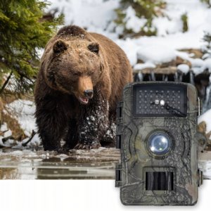 KAMERA LEŚNA FOTOPUŁAPKA MYŚLIWSKA WODOODPORNA IP66 IR 1080p LCD 2" 16 MPX 7