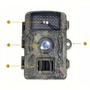 KAMERA LEŚNA FOTOPUŁAPKA MYŚLIWSKA WODOODPORNA IP66 IR 1080p LCD 2" 16 MPX 9