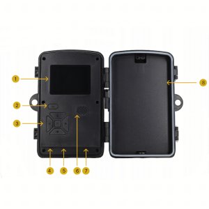 KAMERA LEŚNA FOTOPUŁAPKA MYŚLIWSKA WODOODPORNA IP66 IR 1080p LCD 2" 16 MPX 10