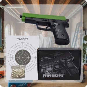 Skleplolki PISTOLET ASG NA KULKI PLASTIKOWE METALOWY GLOCK REPLIKA W PUDEŁU + KULKI 3