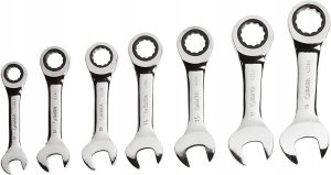 SATA ZESTAW KLUCZY PŁASKO-OCZKOWYCH KRÓTKICH Z GRZECHOTKĄ 7szy. 3