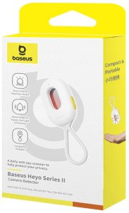 Wykrywacz ukrytych kamer Baseus Heyo Series II z alarmem i mini latarką + kabel Baseus Simple USB-A - USB-C - biały 6