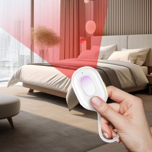 Wykrywacz ukrytych kamer Baseus Heyo Series II z alarmem i mini latarką + kabel Baseus Simple USB-A - USB-C - biały 8