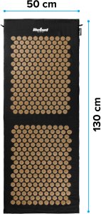 Rebel Mata zdrowotna ECO* z kolcami do akupresury z poduszką, 130x50cm, XXL, złote kolce, Active 7