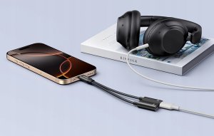 Karta dźwiękowa Ugreen CM821, USB-C do 2x USB-C (czarna) 4