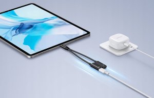 Karta dźwiękowa Ugreen CM821, USB-C do 2x USB-C (czarna) 5