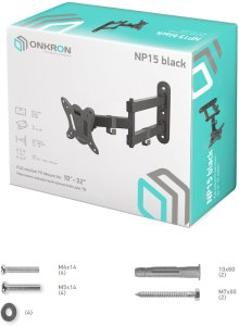 TV SET ACC WALL MOUNT /10-32"/BLACK NP15-B ONKRON NP15-B (4603728441337) 2