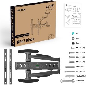 TV SET ACC WALL MOUNT /40-75"/BLACK NP47-B ONKRON NP47-B (4603728442075) 2
