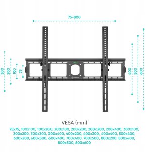 TV SET ACC WALL MOUNT/55-100"/BLACK UT4-B ONKRON UT4-B (4262392441397) 4