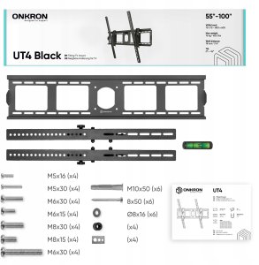 TV SET ACC WALL MOUNT/55-100"/BLACK UT4-B ONKRON UT4-B (4262392441397) 5
