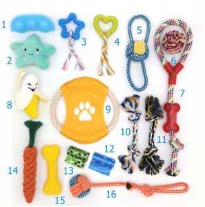 Zestaw zabawek dla psa 16szt. 2