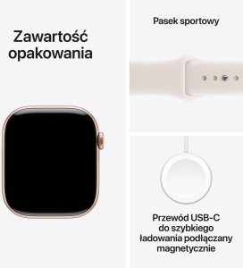 Smartwatch Apple Watch 11 GPS 46mm Rose Gold Alu Sport Band S/M Różowy  (MEV64MP/A) 8