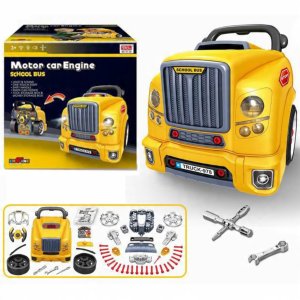 AUTOBUS INTERAKTYWNY ZESTAW MECHANIK 59 ELEMENTÓW ŚWIATŁA DŹWIĘKI NARZĘDZIA 15