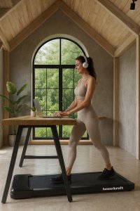 Bieżnia domowa elektryczna domowa Bauerkraft wyświetlacz chodzenie cardio czarna 13