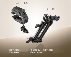 Ramię Przegub Zacisk Uchwyt Klips Imadło Magic Arm na Gwint 1/4 / ULANZI / HD02 6