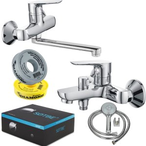 SOTBE INARI bateria wannowa ścienna + bateria umywalkowa ścienna 14