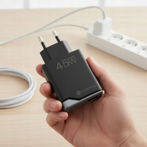 Ładowarka sieciowa do telefonu Forcell F-Energy Ultra Slim GaN III USB C + USB A PD QC4.0 3A 45W B245202(1A1C) czarna 4