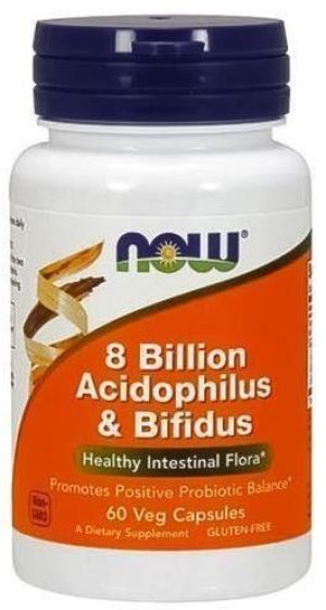 NOW Foods Acidophilus & Bifidus 8 Bilion 60 kapsułek 1