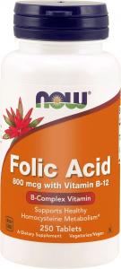 NOW Foods Folic Acid + Witamina B12 250 tabletek 1