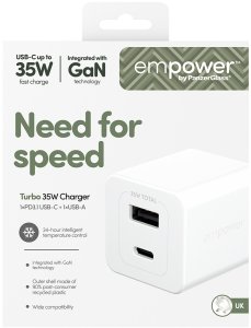 TURBO 35W CHARGER INCL. USB-C 3
