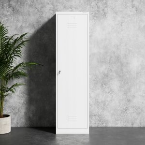 Metalowa szafa gospodarcza AGNES, 500 x 1850 x 500 mm, biała 11