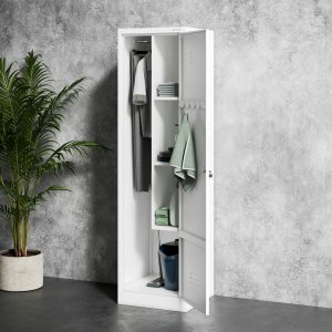 Metalowa szafa gospodarcza AGNES, 500 x 1850 x 500 mm, biała 12